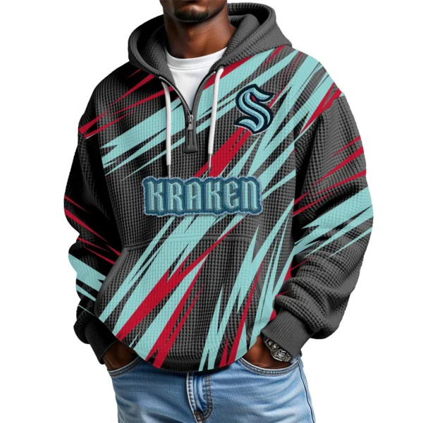 SeaKraken Men's Waffle Knit Hoodie Quarter Zip 2026 Limited