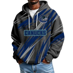 Vancouver Canucks Men's Waffle Knit Hoodie Quarter Zip 2026 Limited