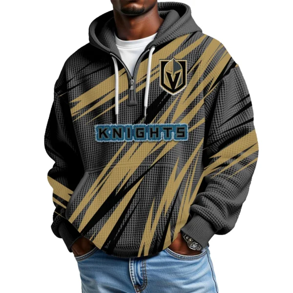 Vegas Golden Knights Men's Waffle Knit Hoodie Quarter Zip 2026 Limited