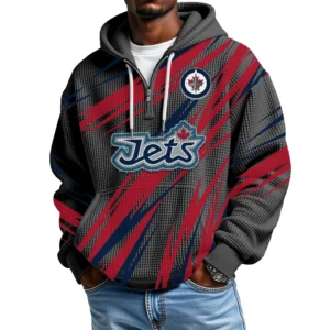Winnipeg Jets Men's Waffle Knit Hoodie Quarter Zip 2026 Limited