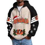 Cincinnati Bengals Men's Waffle Knit Hoodie Quarter Zip New 2026 Gift For Christmas