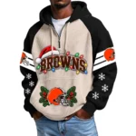 Cleveland Browns Men's Waffle Knit Hoodie Quarter Zip New 2026 Gift For Christmas