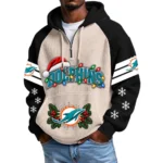 Miami Dolphins Men's Waffle Knit Hoodie Quarter Zip New 2026 Gift For Christmas