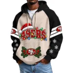 San Francisco 49ers Men's Waffle Knit Hoodie Quarter Zip New 2026 Gift For Christmas