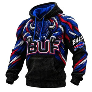 Buffalo Bills Men's Waffle Knit Pullover Hoodie 2026 Limited