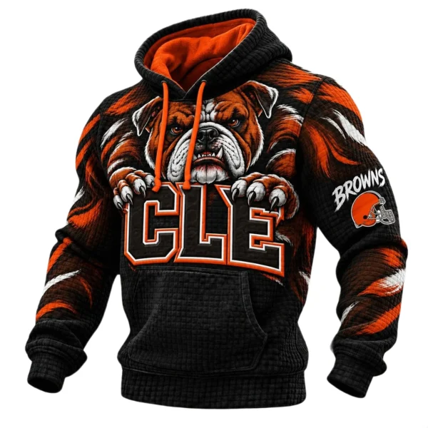 Cleveland Browns Men's Waffle Knit Pullover Hoodie 2026 Limited