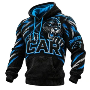 Carolina Panthers Men's Waffle Knit Pullover Hoodie 2026 Limited