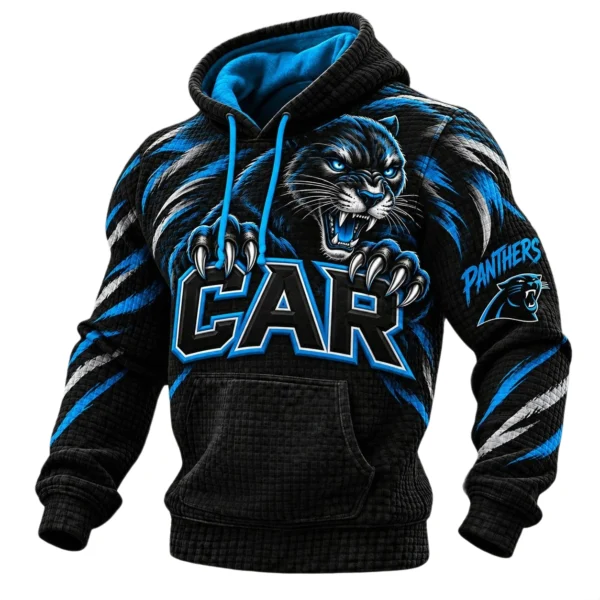 Carolina Panthers Men's Waffle Knit Pullover Hoodie 2026 Limited
