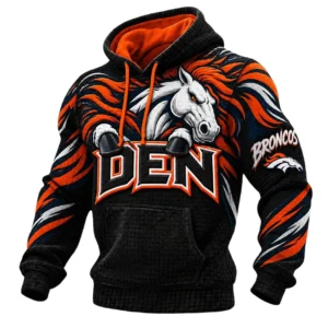 Denver Broncos Men's Waffle Knit Pullover Hoodie 2026 Limited