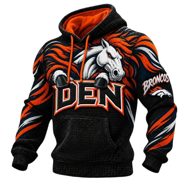 Denver Broncos Men's Waffle Knit Pullover Hoodie 2026 Limited