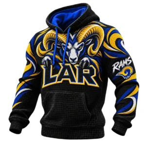 Los Angeles Rams Men's Waffle Knit Pullover Hoodie 2026 Limited