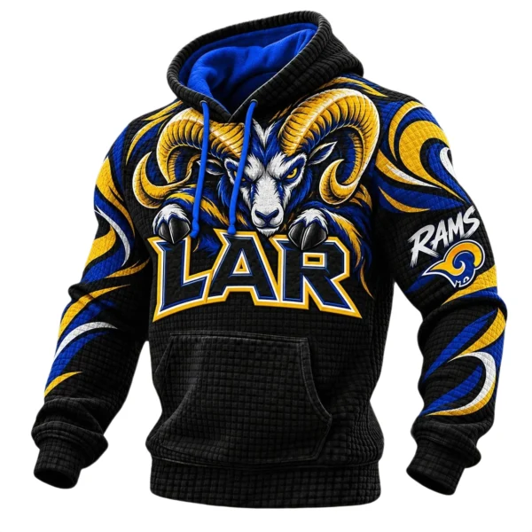 Los Angeles Rams Men's Waffle Knit Pullover Hoodie 2026 Limited
