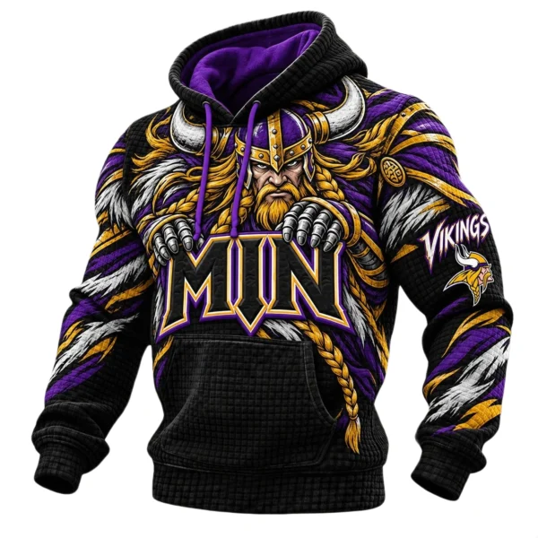 Minnesota Vikings Men's Waffle Knit Pullover Hoodie 2026 Limited