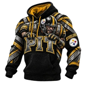 Pittsburgh Steelers Men's Waffle Knit Pullover Hoodie 2026 Limited