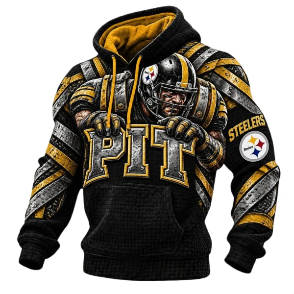 Pittsburgh Steelers Men's Waffle Knit Pullover Hoodie 2026 Limited