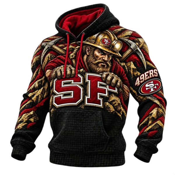 San Francisco 49ers Men's Waffle Knit Pullover Hoodie 2026 Limited