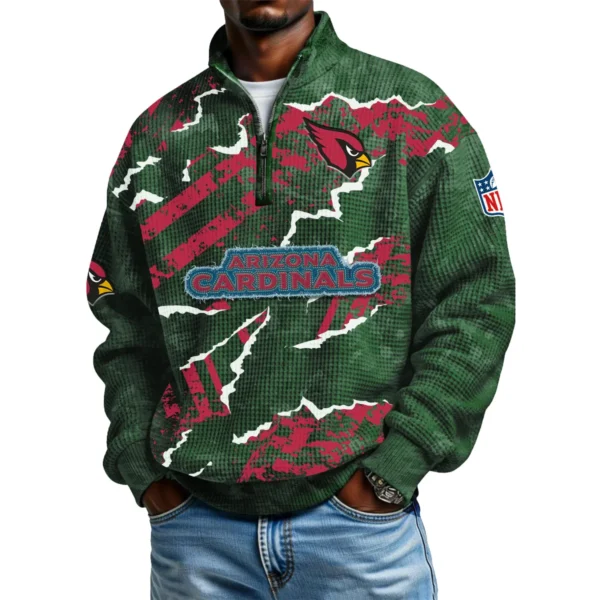 Arizona Cardinals Men's Waffle Knit Quarter-Zip Long Sleeve Shirt 2026 Limited