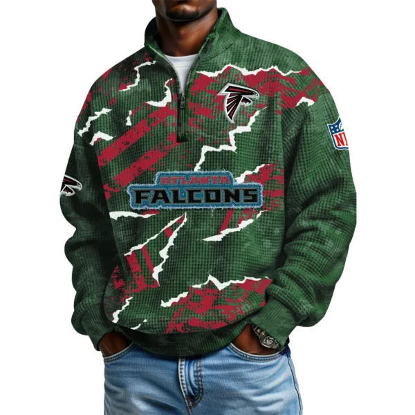 Atlanta Falcons Men's Waffle Knit Quarter-Zip Long Sleeve Shirt 2026 Limited
