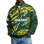 Los Angeles Rams Men's Waffle Knit Quarter-Zip Long Sleeve Shirt 2026 Limited