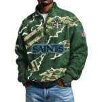 New Orleans Saints Men's Waffle Knit Quarter-Zip Long Sleeve Shirt 2026 Limited