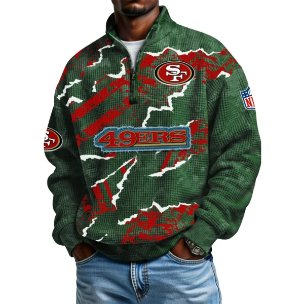 San Francisco 49ers Men's Waffle Knit Quarter-Zip Long Sleeve Shirt 2026 Limited