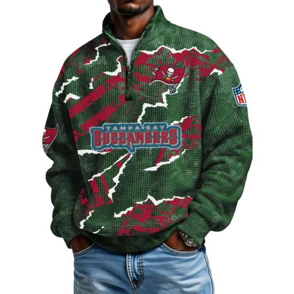 Tampa Bay Buccaneers Men's Waffle Knit Quarter-Zip Long Sleeve Shirt 2026 Limited