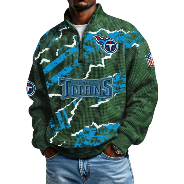Tennessee Titans Men's Waffle Knit Quarter-Zip Long Sleeve Shirt 2026 Limited