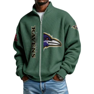 Buffalo Bills Men’s Full Zip Waffle Knit Long Sleeve Sweatshirt Limited
