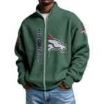 Denver Broncos Men’s Full Zip Waffle Knit Long Sleeve Sweatshirt Limited