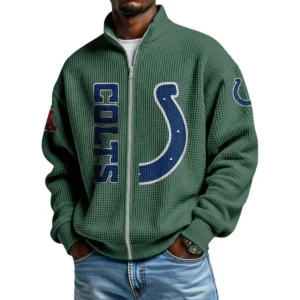 Indianapolis Colts Men’s Full Zip Waffle Knit Long Sleeve Sweatshirt Limited