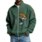 Jacksonville Jaguars Men’s Full Zip Waffle Knit Long Sleeve Sweatshirt Limited