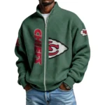 Kansas City Chiefs Men’s Full Zip Waffle Knit Long Sleeve Sweatshirt Limited