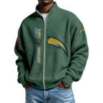 Los Angeles Chargers Men’s Full Zip Waffle Knit Long Sleeve Sweatshirt Limited