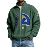 Los Angeles Rams Men’s Full Zip Waffle Knit Long Sleeve Sweatshirt Limited