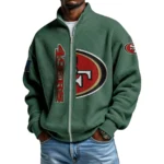 San Francisco 49ers Men’s Full Zip Waffle Knit Long Sleeve Sweatshirt Limited