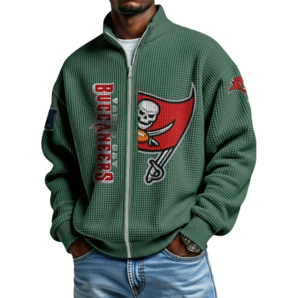 Tampa Bay Buccaneers Men’s Full Zip Waffle Knit Long Sleeve Sweatshirt Limited