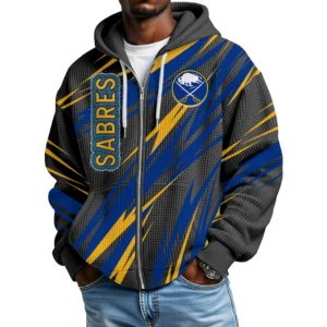Buffalo Sabres Men’s Waffle Knit Full Zip-Up Hoodie Limited