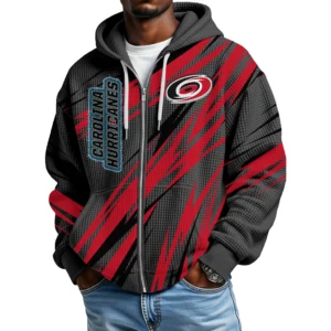 Carolina Hurricanes Men’s Waffle Knit Full Zip-Up Hoodie Limited