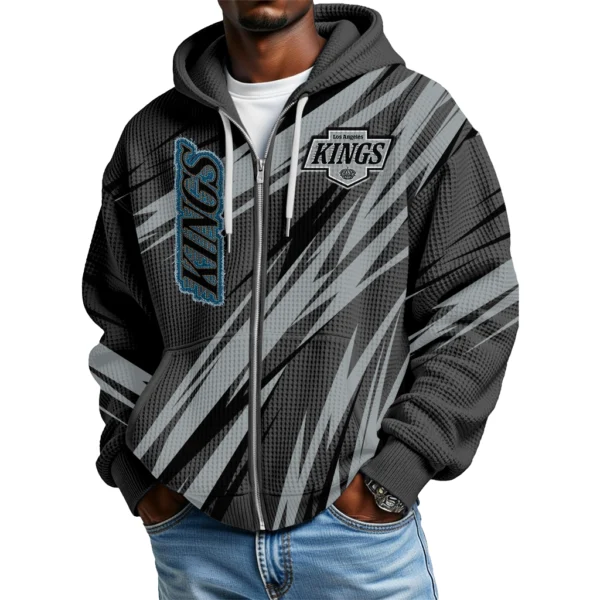 Los Angeles Kings Men’s Waffle Knit Full Zip-Up Hoodie Limited