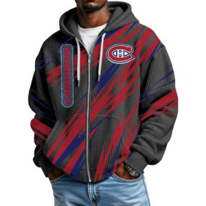 Montreal Canadiens Men’s Waffle Knit Full Zip-Up Hoodie Limited