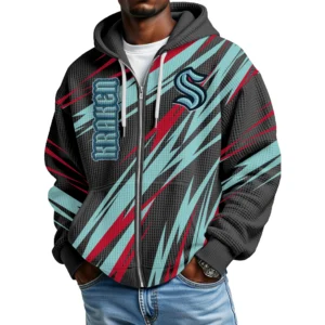 SeaKraken Men’s Waffle Knit Full Zip-Up Hoodie Limited