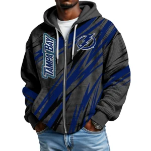 Tampa Bay Lightning Men’s Waffle Knit Full Zip-Up Hoodie Limited
