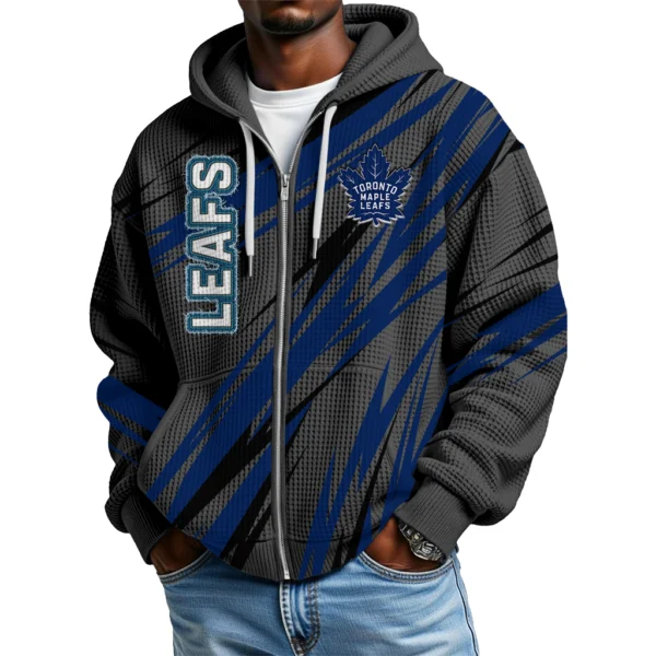 Toronto Maple Leafs Men’s Waffle Knit Full Zip-Up Hoodie Limited
