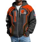 Cleveland Browns Men’s Waffle Knit Full Zip-Up Hoodie