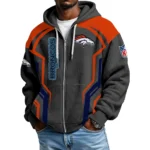 Denver Broncos Men’s Waffle Knit Full Zip-Up Hoodie