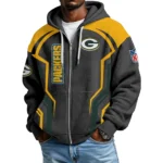 Green Bay Packers Men’s Waffle Knit Full Zip-Up Hoodie