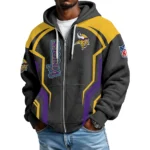 Minnesota Vikings Men’s Waffle Knit Full Zip-Up Hoodie