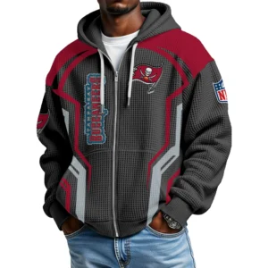 Tampa Bay Buccaneers Men’s Waffle Knit Full Zip-Up Hoodie