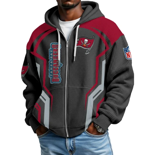 Tampa Bay Buccaneers Men’s Waffle Knit Full Zip-Up Hoodie