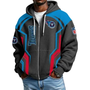 Tennessee Titans Men’s Waffle Knit Full Zip-Up Hoodie
